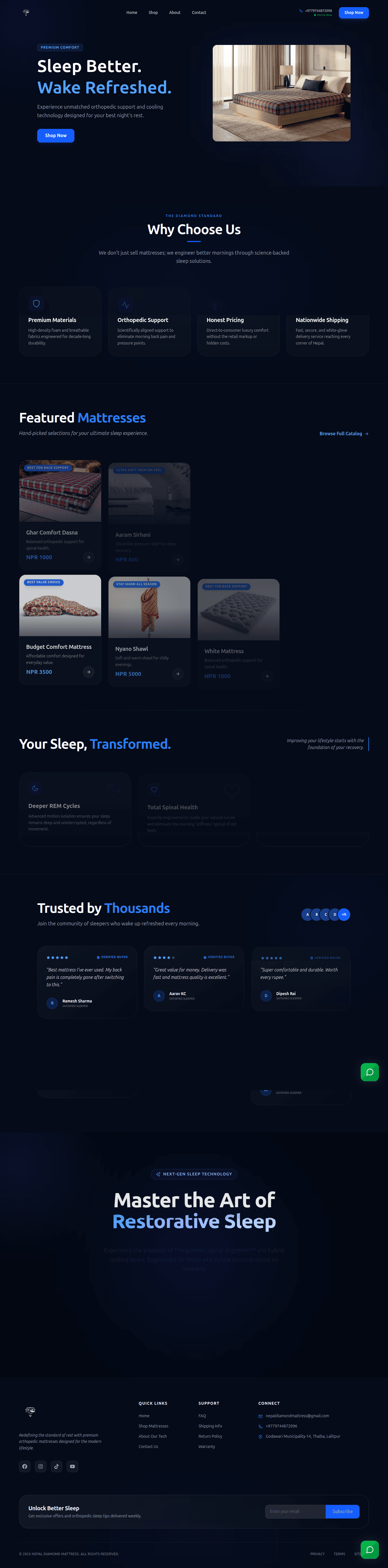 Nepal Diamond Mattress Catalog Website